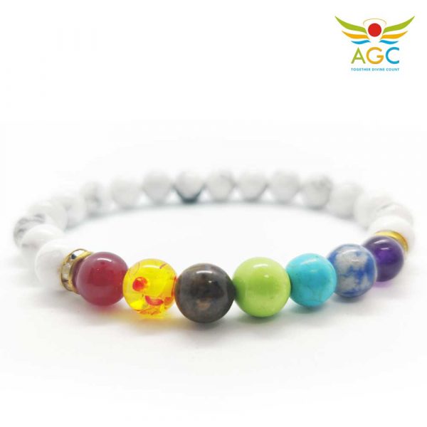 Howlite and seven chakra bracelets|healing-crystals | angel-global-consultancy