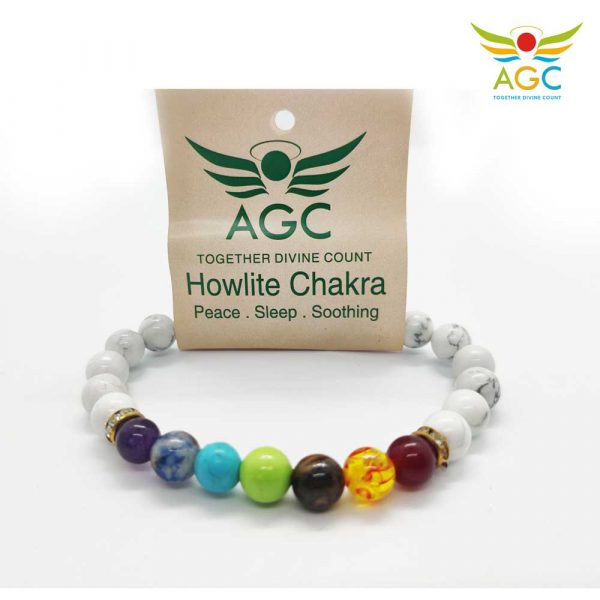 Howlite and seven chakra bracelets|healing-crystals | angel-global-consultancy