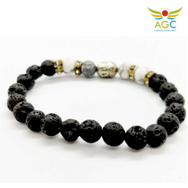 lava and howlite bracelets|healing-crystals|angel-global-consultancy